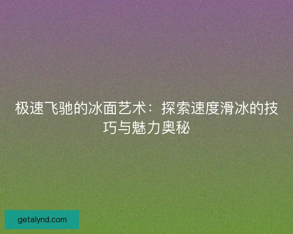 极速飞驰的冰面艺术：探索速度滑冰的技巧与魅力奥秘